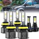 For 2011-2020 Dodge Grand Caravan light Bulbs, H11 High Beam H11 Low Beam H16 Fog Light Combo, 6PCS