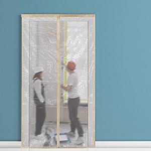 2 Pack 48" x 84" Zippered Plastic Door Cover  Heavy-Duty Plastic Sheet for Easy Room Separation, Fast Setup and Removal (Translucent)