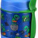 10oz Soup Thermo for Hot Food Kids Insulated Food Jar,Thermo Hot Food Lunch Container, Width Mouth Stainless Steel Lunch Box for Kids with Spoon (Blue-Dinosaur)