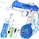 Electric Water Toys for Kids Long Range Automatic Squirt Toy High Capacity Full Auto Water Blaster for Kids Outdoor Water Play Toys Summer Gifts for Beach Swimming Pool Game Party (Blue)