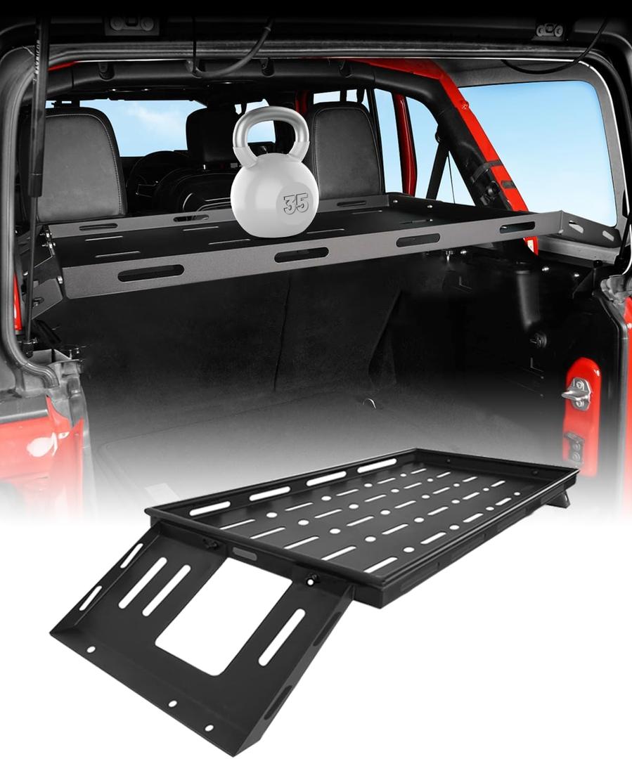 Rear Cargo Rack for Jeep Wrangler JL 2018-2024 2025 Capacity Rear Trunk Cargo Rack for Jeep Wrangler JL Accessories Solid Metal Trunk Shelf JL 4 Doors