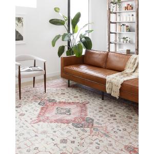 Loloi II Skye Collection SKY-02 Ivory/Berry 7'-6" x 9'-6" Area Rug