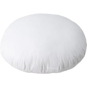 32 Inch Round Diameter Down Alternative Decorative Pillow Insert, Cotton Cover, White