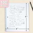 ONAVIA 1 Subject Graph Paper Spiral Notebook 6 Pack, 200 Pages, Assorted