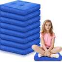 Fumete 8 Pcs Square Floor Pillows for Kids and Adult 16''x16'' Flexible Seating Floor Cushion for Classroom Multicolor Meditation Cushions for Home Daycare Preschool Yoga Meditation (Blue)