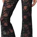 IWOLLENCE Women's Lase Pants Size XL, Black