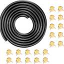 10-Foot Length Stretchy 1/4 Inch ID Fuel Line+20pcs 2/5" ID Hose Clamps for Kawasaki Kohler Briggs & Stratton Small Engines