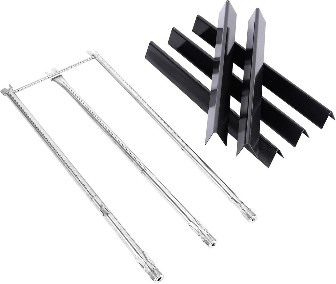 Uniflasy 67722 7540 Grill Parts for Weber Genesis 300 (2007-2010) Side Control Burner Tubes 24.5" Flavorizer Bars Fits E310 E320 E330 S310 S320 Side-Control Gas Grills, Replace 7539 67820