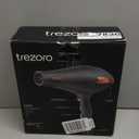 TREZORO Professional Hair Dryer with Diffuser, Ionic Ceramic Tourmaline Technology, 2000W Fast Quiet Drying, With Narrow & Wide Concentrator Nozzles, 3 Heat & 2 Speed Settings, Cool Shot Button, Black