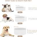 SPUNKYJUNKY Ceramic Dog and Cat Bowl Set with Wooden Stand, Modern Cute Weighted Food Water Set for Large Size Dogs (7.6 Cups, 2 White)