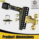 TIROL Adjustable Trailer Hitch - Fits 2'' Receiver, 8 Inch Drop/Rise Drop Hitch, 2'' & 2-5/16'' Ball Hitches, Dual Balls 25000 LBS Capacity - Tow Hitch for Heavy Duty Truck with Hitch Tight