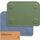 KeaBabies 2-Pack Silicone Placemats for Toddlers - 12x9 Non Slip Suction Baby Silicone Placemat for Kids Eating, Easy to Clean, Busy Travel Baby Mat for Dining Table, Food Grade/BPA-Free (Slate)