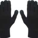 Heat Logic Unisex Thermal Knitted Winter Gloves, Touchscreen Compatible Cold Weather Warm Gloves for Men & Women, Pack of 2 (Black)