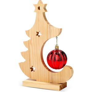 Thyle Christmas Tree Ornament Holder Wooden Christmas Tree Statue Desktop Decorations Holiday Decoration Winter Gift for Xmas Fireplace Home Decoration (Chic)