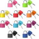 10 Pieces Mini Padlock Suitcase Locks 1.25''with Keys Multicolor Keyed Padlock Metal Small Luggage Lock Keyed Padlocks for Gym Locker, Backpack, Box Laptop Bag (Multicolor)
