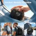 Portable Handheld Fan, 10000mAh Rechargeable Personal Fan for 40H, 6-Inch Ultra Quiet Foldable Hand Fan, 5-Speed Gentle Airflow Battery Operated Fans for Travel Outdoor Lash Makeup Gifts for Women