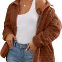 EVALESS Women's Lightweight Diamond Quilted Jacket Casual Winter Open Front Button Down Puffer Coat Outwear Cardigan (Medium, Coffee)