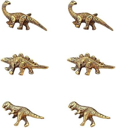 Indian Shelf 5 Pieces Cute Gold Dinosaur Drawer Knobs Kids Decorative Wardrobe Cupboard Door Knobs Pulls Handles for Home Furniture