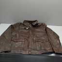 Men's Raiders of The Lost Harrison Jones Vintage Brown Bomber Leather Jacket Genuine Cowhide Distressed Leather Jacket (Medium)