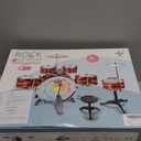 Kids Drum Set with Lights: 6 Piece Jazz Drum Kit for Toddlers Ages 3-5, Plastic Musical Instrument Toy for Kids 3+, Early Learning Gift for Boys and Girls 3-8