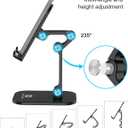 OCYCLONE Phone Stand, Adjustable Height and Angle Foldable Cell Phone Stand Holder for Desk, Taller iPhone Stand Compatible with 4.7"-13" Smartphones iPad Tablet, Black