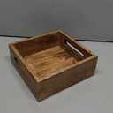 Samhita Square Burning Finish Mango Wood Napkin Holder For Restaurant Decor Kitchen Bar Accessories (7.5"x 7.5"x 2.75")