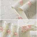 GLOW4U Non-Woven Decorative Flower Contact Paper Self Adhesive Luxury Embossed Floral Peel and Stick Wallpaper for Wall Living Room Bedroom Crafts Wall Decor 20.83 Inches by 9.8 Feet