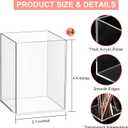 Mototo 4 Pieces Clear Acrylic Pen Holder Acrylic Pencil Cup Makeup Bush Holder Acrylic Desktop Stationery Organizer for Office, School, Home Desk Accessories - 4 Pack, Square