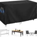 Outdoor Prep Table Cover 72 Inch, Waterproof Patio Stainless Steel Table Cover, Workbench Covers Waterproof, Picnic BBQ Grill Cart Covers(Black, 72''L x 24''W x 35''H)