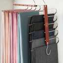 MORALVE Pants Hangers Space Saving - 2 Pack European Beechwood Scarf and Jean Hangers - Closet Organizer and Space Saver Pant Rack, Leggings Hanger, and Scarf Holder with 360° Swivel Hook (Mahogany)
