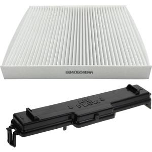 Ram Cabin Air Filter & Filter Access Door Compatible with Dodge Ram 1500 2500 3500 4500 5500 Avenger Caliber Journey Compass Patriot Chrysler 200 68318365AA Filter 68406048AA