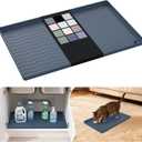 URMONA Waterproof Silicone Under Sink Mat 25'' x 22'' Shelf Liner for Kitchen and Bathroom, Cabinet and Counter Protector, Storage and Organizers, Litter Mat, Pet Cat Puppy Essentials(Dark Grey)