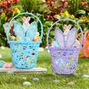 6 Pieces Easter Egg Baskets - Handmade 6 Colors Bunny Ears Easter Baskets for Easters Theme Garden Party Favors, Easter Eggs Hunt, Easters Goodies Goody, Basket Fillers