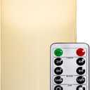 Wax Shell Flameless Candles : Set of 1 H4D3.15 Remote Control LED Electric Candle Ivory Real Wax Pillar Flickering Candles with Timer Home Halloween Christmas Gift Deco