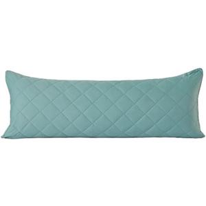 evoLive Cooling Diamind Quilted 1 pc Single Body Pillow Cover 21"x54" with Zipper Closure (Blue, 21X54 Body Pillow Cover)