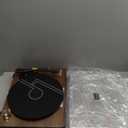 LP&No.1 Record Player with Stereo Speakers, 3-Speed Belt-Drive Turntable for Vinyl Records with Wireless Playback and Auto-Stop,Walnut Wood