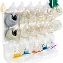 LUNELL Baby Bottle Drying Rack with 20 Hooks and Drip Tray, Large Space Saving Vertical Dryer Holder for Countertop, Storage Organizer for Pump Parts, Pacifiers, with Brush Holder, Ivory White