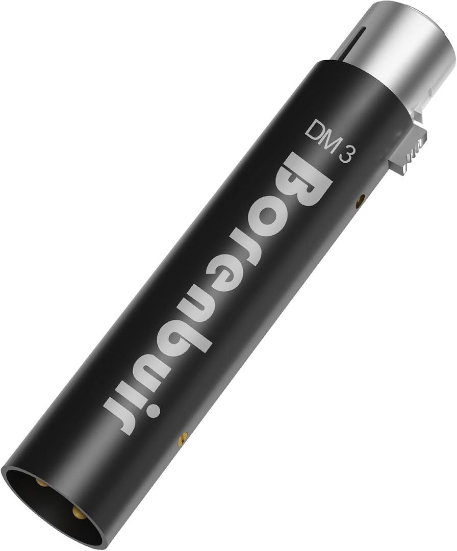 In-line Microphone Preamp for Dynamic Mic, [Brass metal design for better shielding] Ultra-Clean Gain Mic Booster Activator Preamp lifier for Podcast, Broadcast, Studio Singing