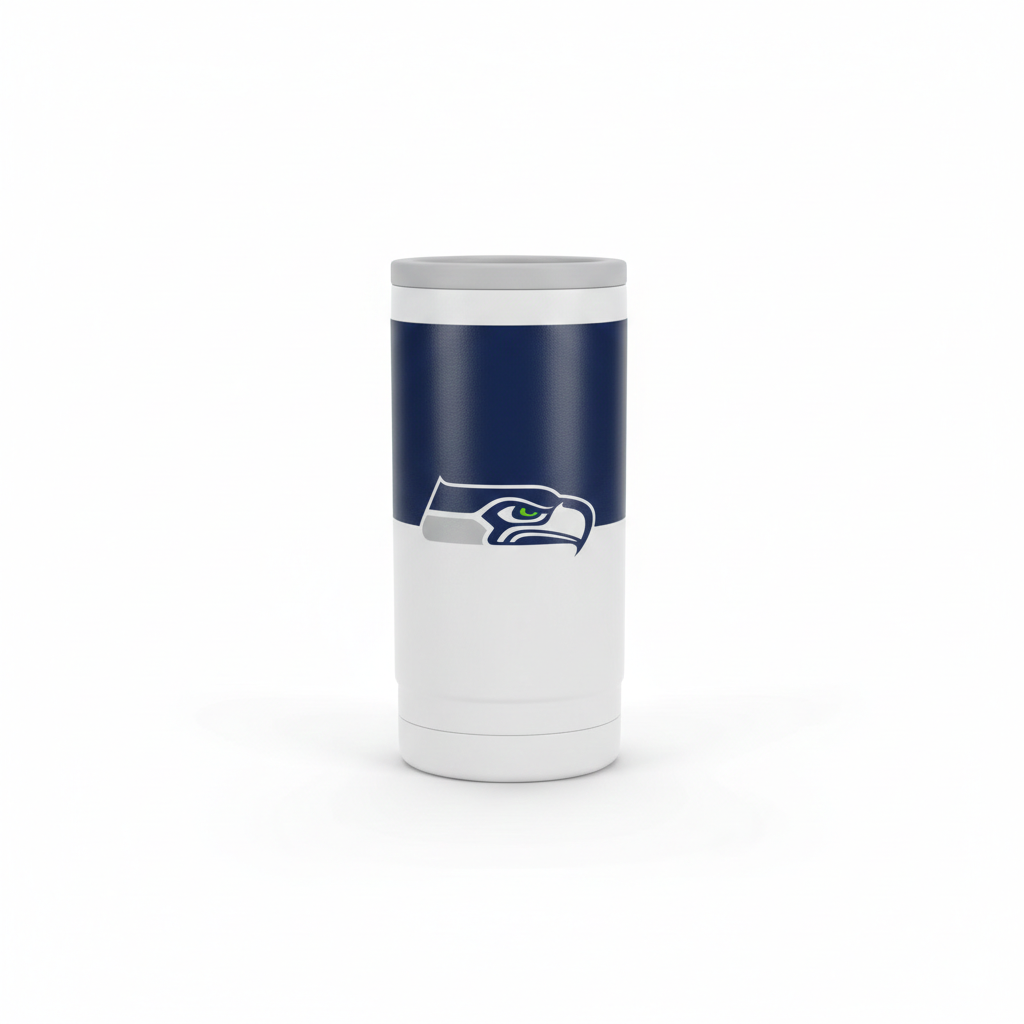 12oz SEATTLE SEAHAWKS SLIM CAN COOLIE, Fits 12oz Slim Cans