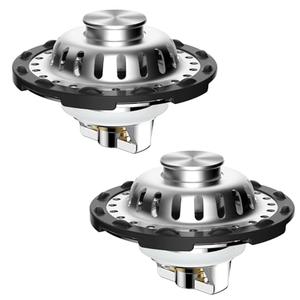 2PACK Universal Bathtub Drain Stopper Shower Hair Catcher Bathroom Sink Strainer, Tub Stopper with Visible Top Strainer, Brass Metal 3 in 1 Pop-up Stopper for Standard 1.1''~2.36'' Hole, Chrome