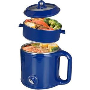 Ksalinameslon Hot Pot Electric With Steamer,Rapid Noodles Electric Pot,2.0L Stainless Steel Electric Pot For Cooking Noodles Oatmeal Pasta,Shabu Shabu Hotpot Pot Electric Dorm Lazy Pot