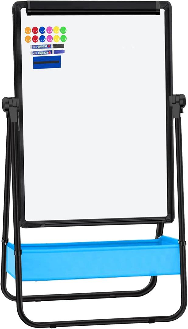 Magnetic Whiteboard with Stand - Double Sided 40"x28" Portable U Stand Easel Whiteboard, Height Adjustable & 360 Rotating Dry Erase Boards for Classroom, Home, Restaurant & Presentation