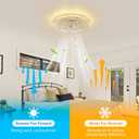 Fandelier Ceiling Fan with Lights and Remote Control Dimmable Crystal Ceiling Fan LED 3 Color 6 Speeds Chandelier Fan Bedroom Kitchen Living Room