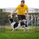 Pet Playpen Dog Pen Foldable Dog Exercise Fence 8 Panels 36 Inch Kennels Pet Playpen Options Ideal for Pet Medium Animals Outdoor Indoor