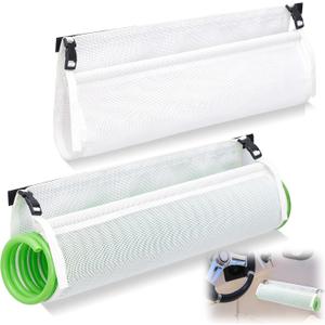 2 Pieces Hose Hammock Marine Hoses Holder Nylon Coiled Washdown Hose Storage for Boats, Docks, and RVs (White, 18.9 x 11 Inch)