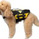 Cressi DLJ Dog Life Jacket Dog Life Jackets, Black/Yellow, S