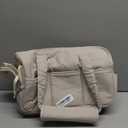 Dog Purse Carrier for Small Dogs Rabbit cat with Large Pockets, Cotton Bag, Dog Carrier Soft Sided, Collapsible Travel Puppy Carrier (Grey, 13.6" L x 6.5" W x 10" H)