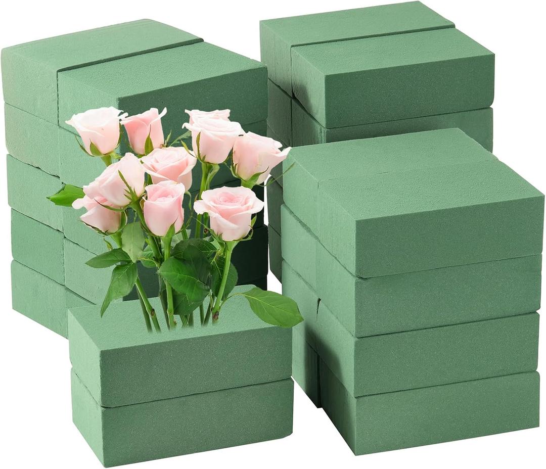 30 Pack Floral Foam Blocks for Fresh and Artificial Flowers  Green Wet Foam for Flower Arrangements, Florist Foam for Centerpieces, Bouquets, Crafts, DIY Cutting