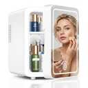 CUTIEWORLD 4L Mini Fridge for Skincare & Makeup – LED, Cream White