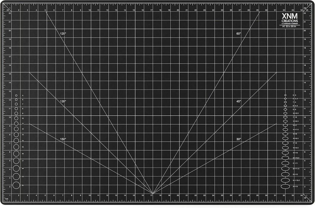 XNM Premium Self Healing Cutting Mat - 24 Inches by 36 inches - A1, 3 Layer Quality PVC Construction - Dual Sided, Imperial and Metric Grid Lines - Perfect for Cutting, Sewing, and Crafts